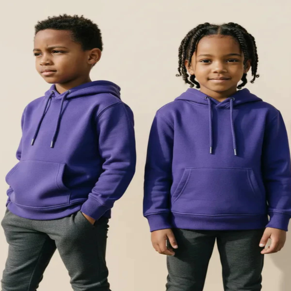 Moleton Infantil Para Menino E Menina Moletom Canguru Forrado Flanelado Liso Básico De Algodão Roxo