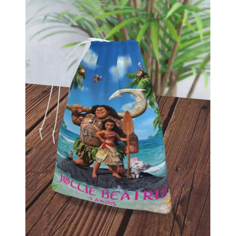 Kit  saquinho surpresa TAMANHO PEQUENO tema moana baby moana normal personalizado lembrancinha aniversario