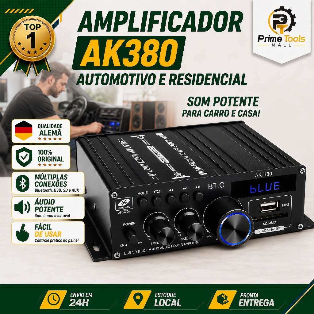 AK380 Amplificador Bluetooth HIFI De 800 W Amplificador De Áudio Estéreo De Canal Duplo