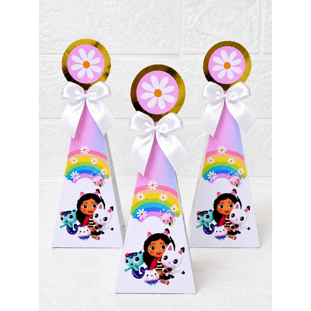Kit Caixinhas Pirâmide personalizadas A CASA MÁGICA DA GABBY - Lembrancinha de Festa Infantil