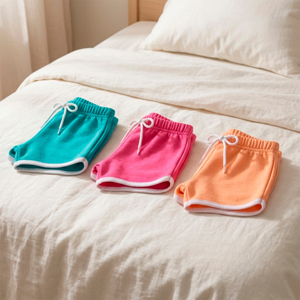 Kit 2, 3 ou 5 Shorts Bebe Menina Blogueira Moletinho 100% Algodão ou Kit 3 Shorts Infantil Menina - Com Friso · foto 2