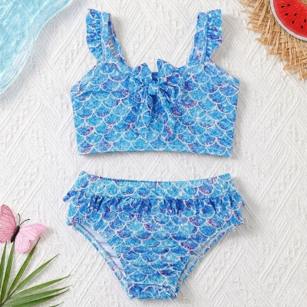 Biquini Infantil Menina Com Laço Moda Praia Verão Piscina Blogueirinha Tam 2 ao 10