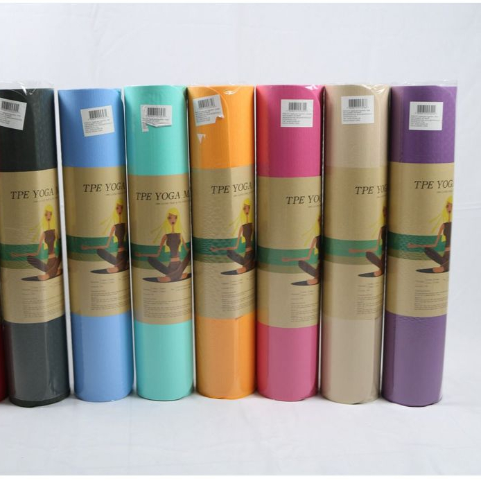 Imagem Tapete de yoga TPE de 6 mm de alta qualidade, ecológico, dobrável  várias cores