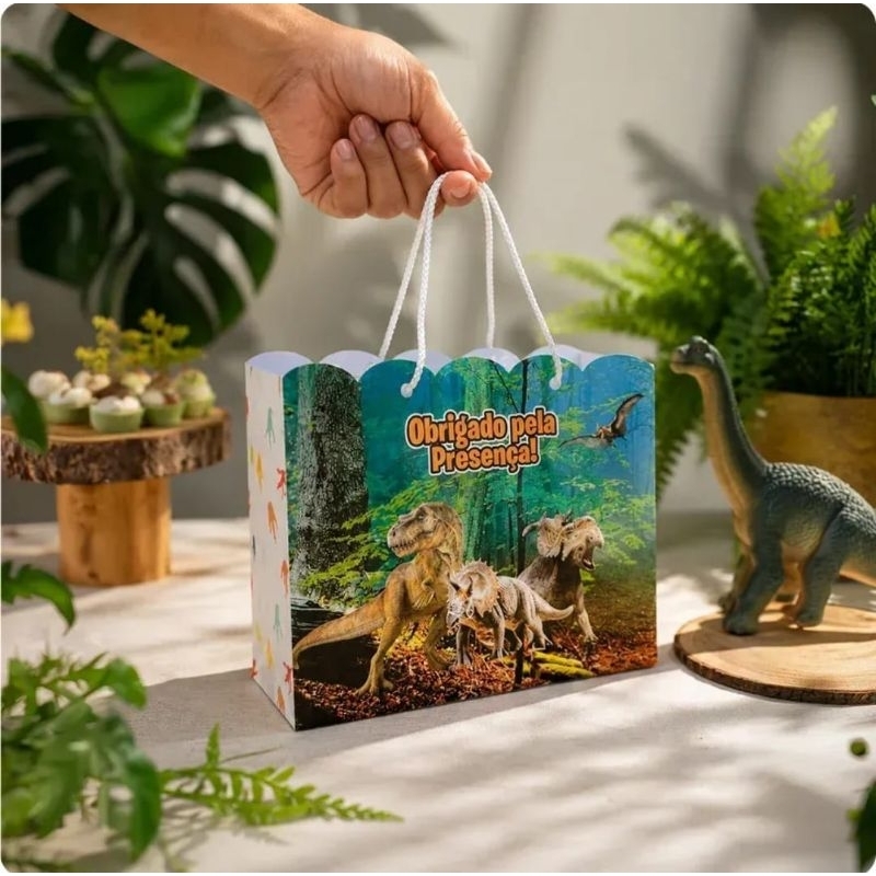 Sacolinha Personalizada Dinossauro Lembrancinha Festa Aniversário