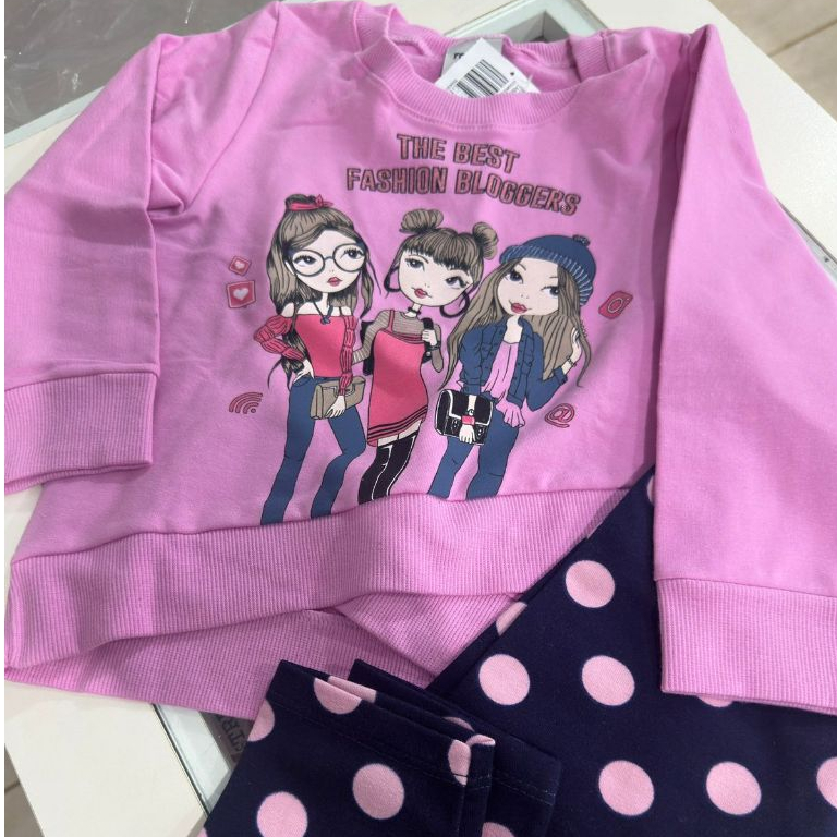 Conjunto De frio Infantil Moletom Menina Rovitex Tam 3
