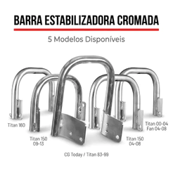 Barra Estabilizadora Moto Honda CG Titan Fan Today 125 150 160 Cromada