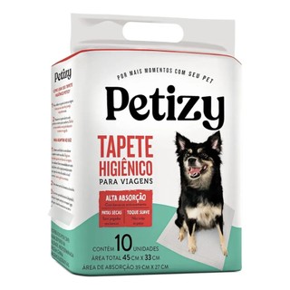 Kit 10 Tapetes Higiênicos Pet 45x33cm Portáteis para Viagens, Passeios, Carro e Transporte de Cães