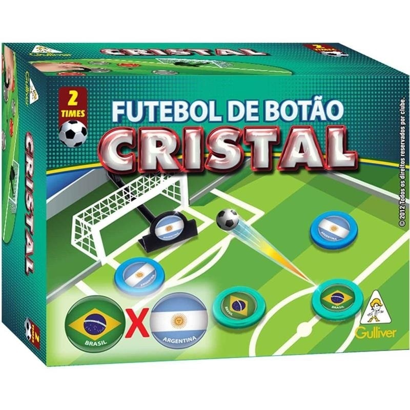 Jogo de Futebol de Botão Cristal c/2 times (Brasil x Argentina e/ou Brasil x Espanha) Escolha o seu! (Gulliver)