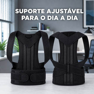 Cinta Corretora de Postura Ajustável com Alças Cruzadas e Tecido Respirável para Costas, Ombros, Lombar e Rotina Diária