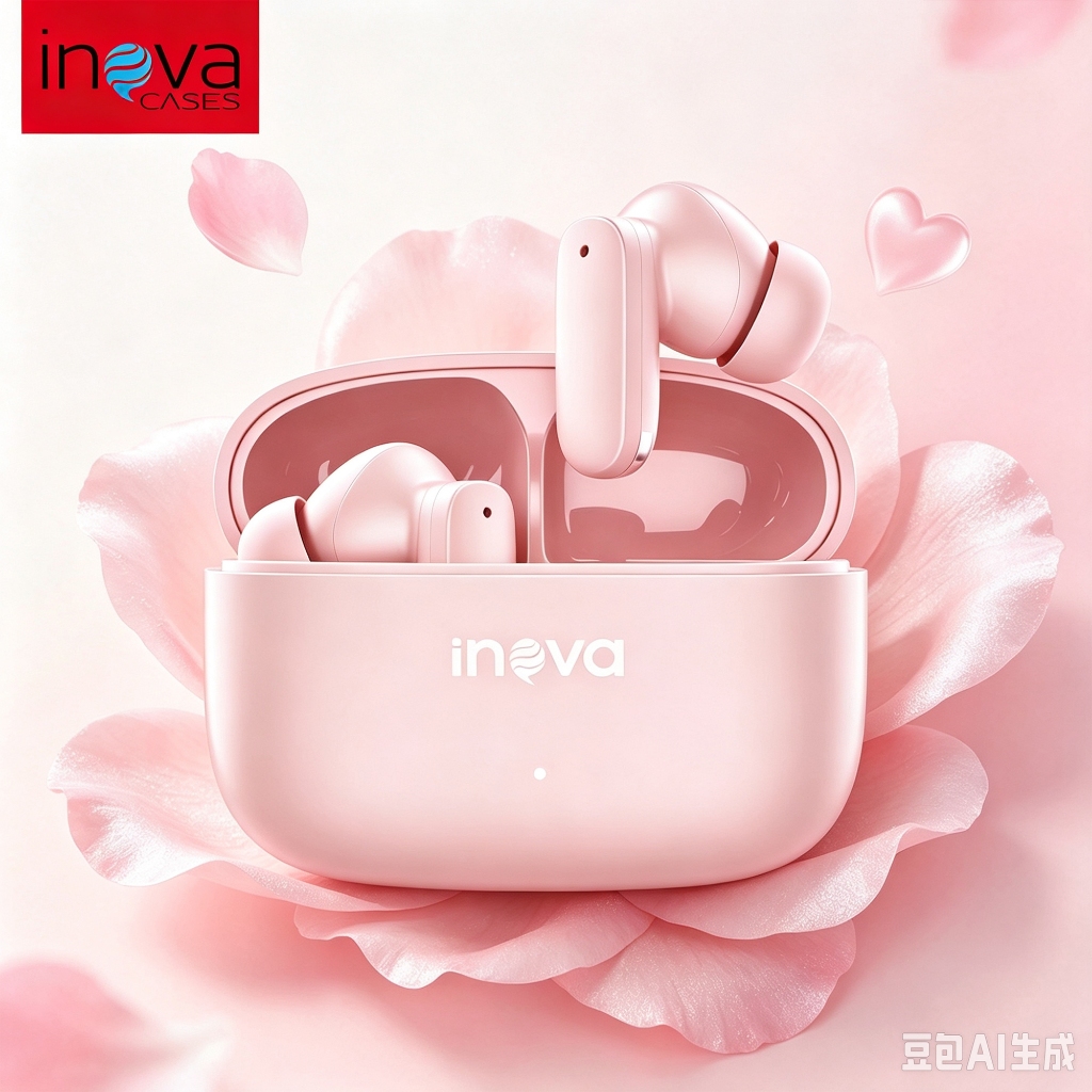 Inova Fones De Ouvido Sem Fio Rosa Genuínos Bluetooth 5.4 , Estéreo Verdadeiro C
