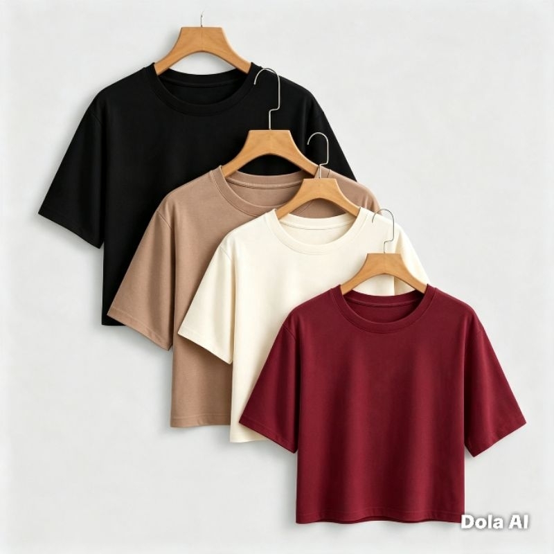 KIT Croppeed Feminino Camiseta Oversized  com 2 e 3 Larguinho Algodão 30.1 Manga Curta Confortável Treino E DIA A DIA