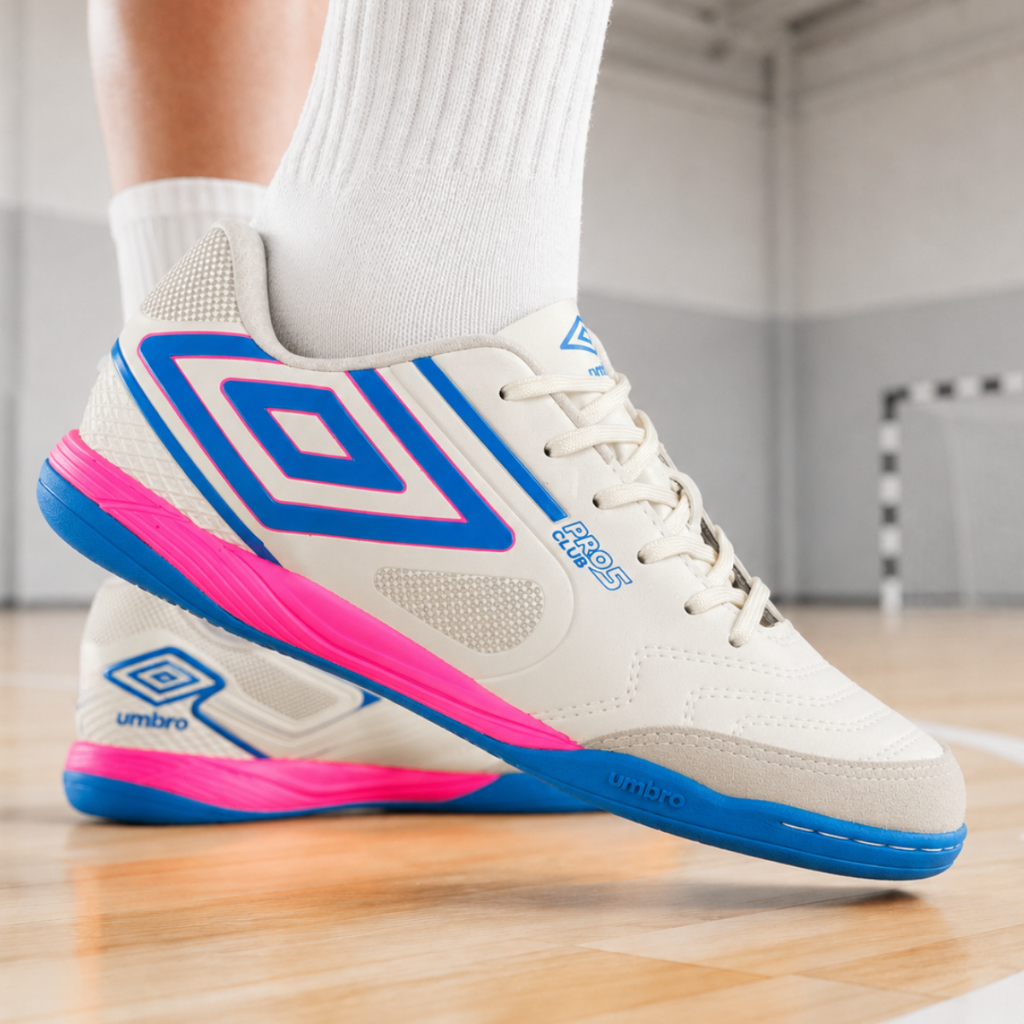 Chuteira Futsal Umbro Pro 5 Bump Club Indoor Quadra Amortecimento Conforto Futeb