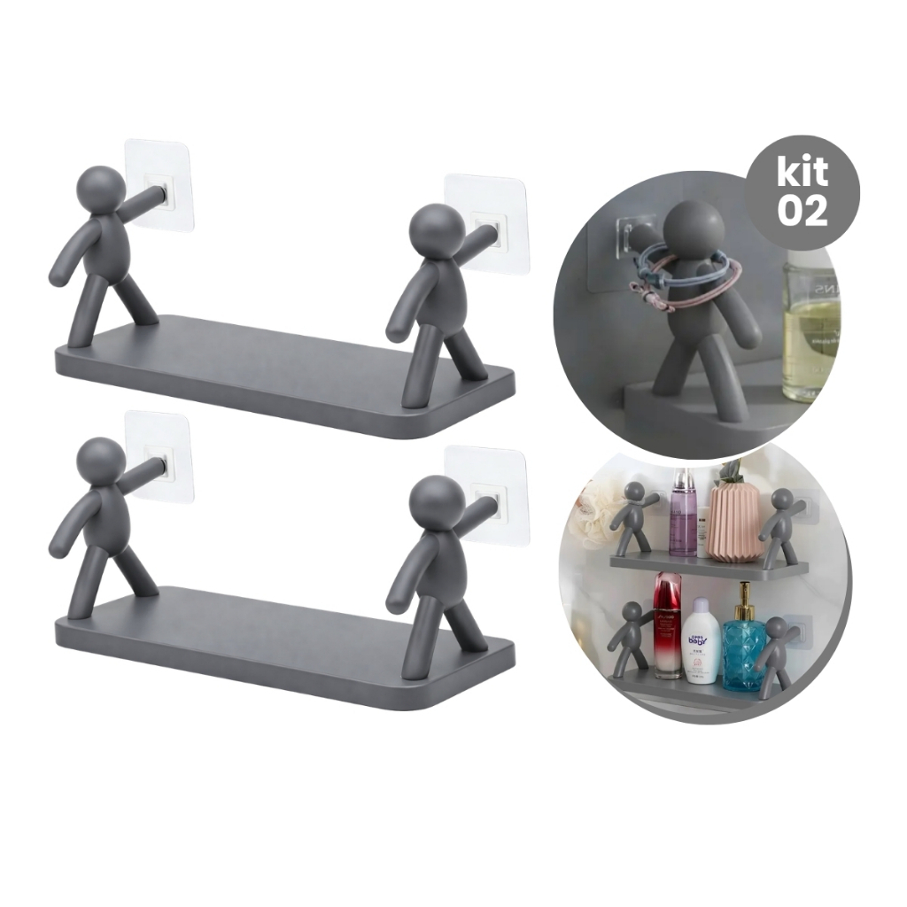 Prateleiras Buddy para Banheiro/Cozinha – Linda Decoração com Fixação Adesiva