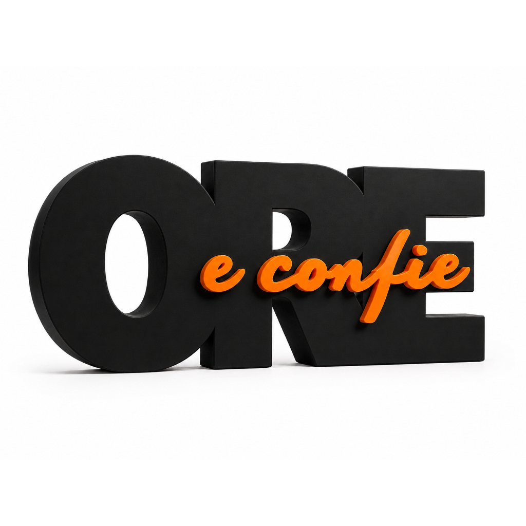 Placa Decorativa Cristã Ore e Confie | Decoração Evangélica 3D para Mesa e Escritório