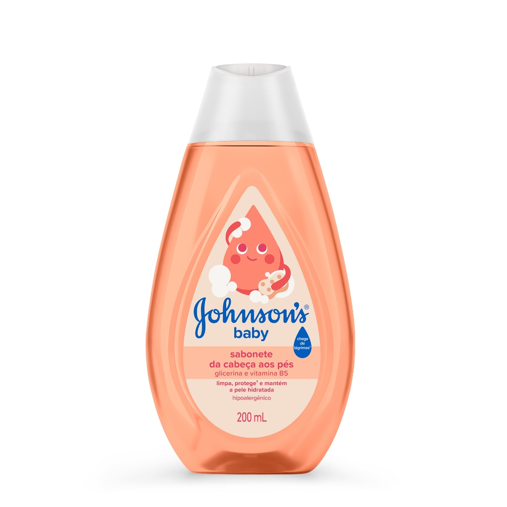 Sabonete Líquido Glicerina Da Cabeça Aos Pés JOHNSON'S® Baby, 200mL