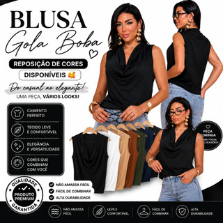 💚 Blusa Gola Boba Feminina – Elegância e Versatilidade tamannho unico