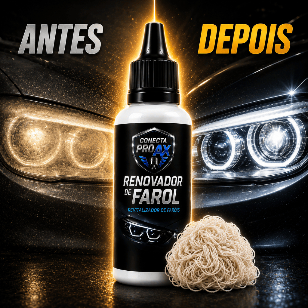 Limpador de Farol Automotivo Orbi 50ml Remove Amarelado Restaura Brilho Clareador Polidor Farol Opaco com Estopa