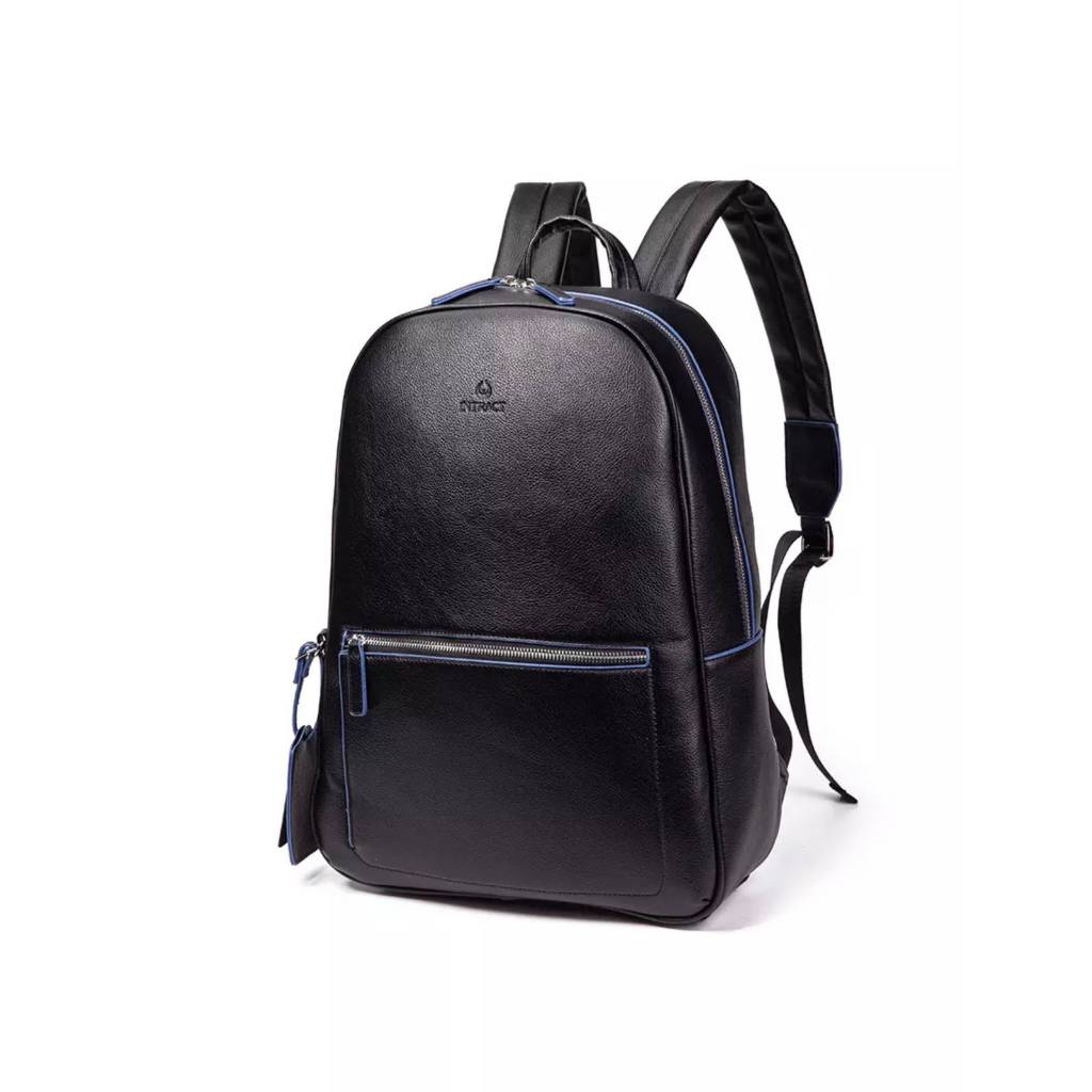 Mochila de Couro Pu Executiva com Porta Notebook 15 pol mochila de costa masculino/feminino