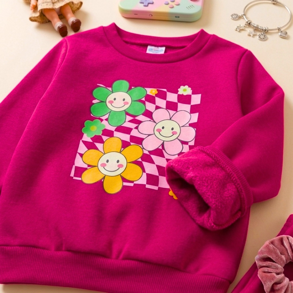 Kit 2  Blusa de Moletom Infantil Menina Feminina Infanto juvenil Flanelada Quentinha Inverno  do 1 ao 16