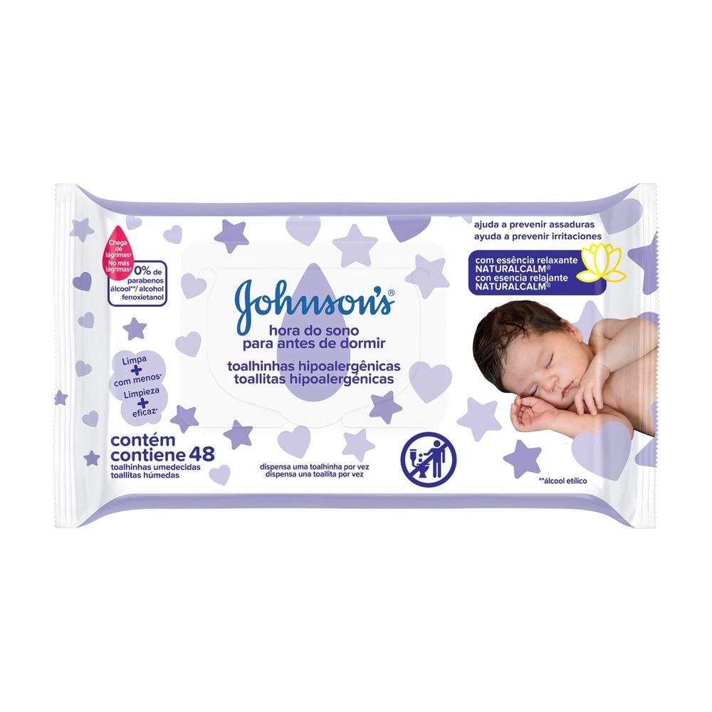 Lenços Umedecidos JOHNSON'S® Baby Hora Do Sono, 48 unidades