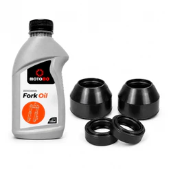Retentor Bengala + Guarda Pó + Óleo Bengala Fork Oil 10W 500ml Honda Ml125 Turuna125 Today125