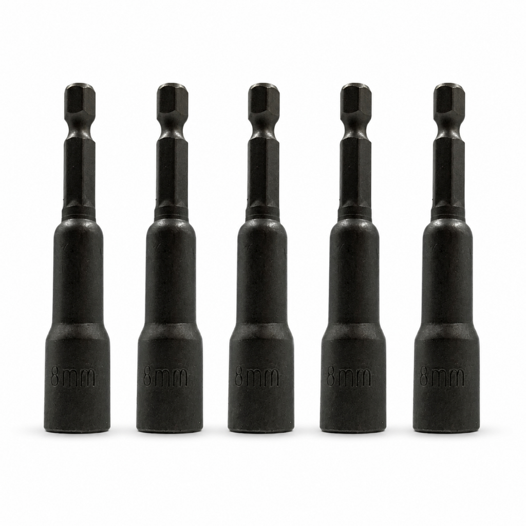 Soquete Sextavado tipo Canhão de 8mm Magnético - 5 Unidades