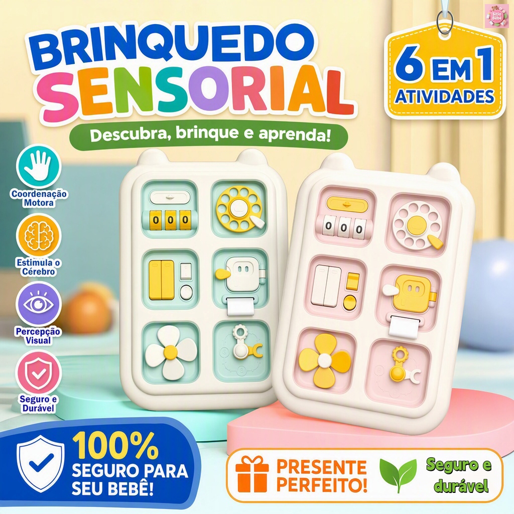 6 em 1 Brinquedos De Menino Baby Busy Board Cubo Montessori Brinquedos Sensórios Educativo Aprendizagem Fidget