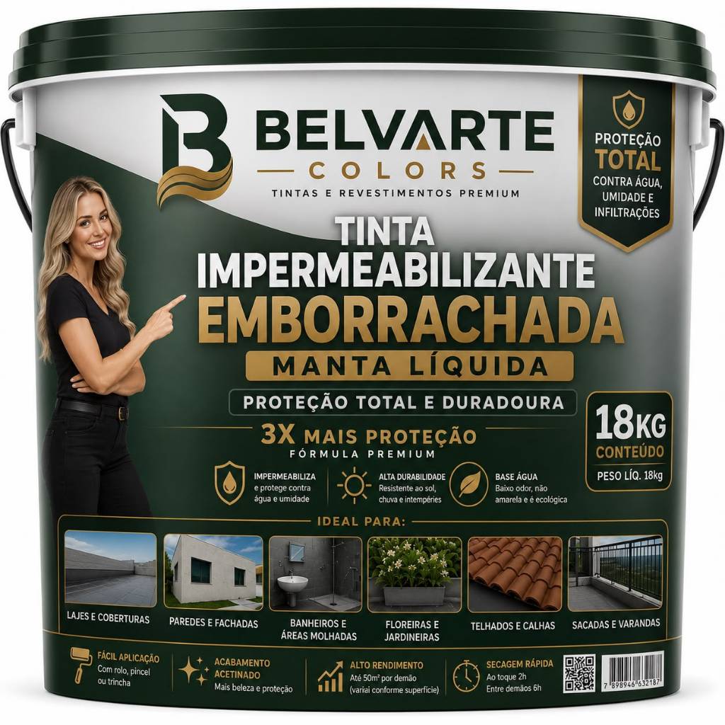 QUEIMA DE ESTOQUE Belvart Tinta Premium Emborrachada 18kg – Oferta do Dia