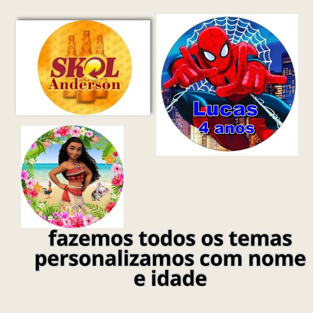 Papel Arroz Personalizado Redondo até 20cm para bolo — imagem 2 de 2