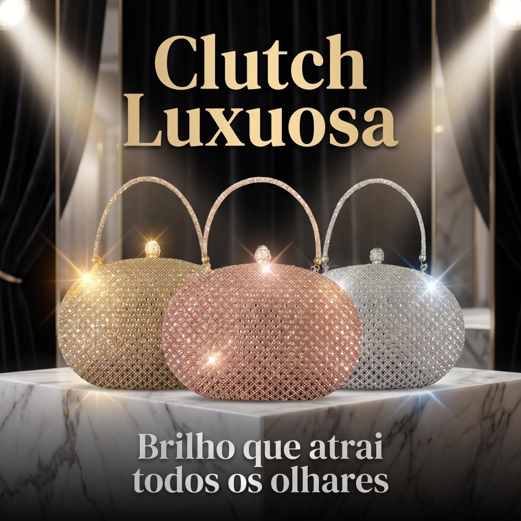Bolsa Feminina Clutch Fashion de Festa para Noite, Compacta