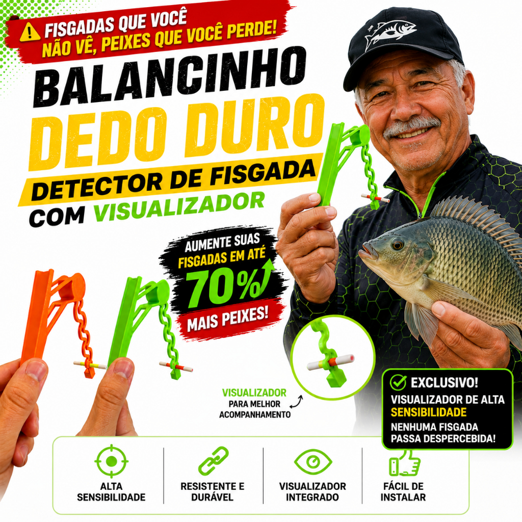 4 Balancinhos Dedo Duro Detector de Fisgada com Visualizador Pesca Novidade