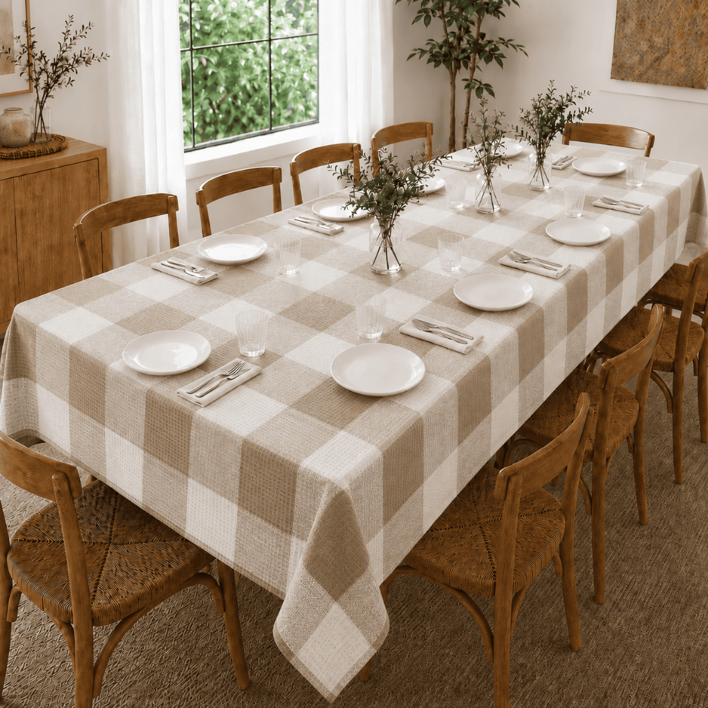 Toalha de Mesa Xadrez 100% Algodão Várias Medidas 4 Cores Cozinha Sala de Jantar