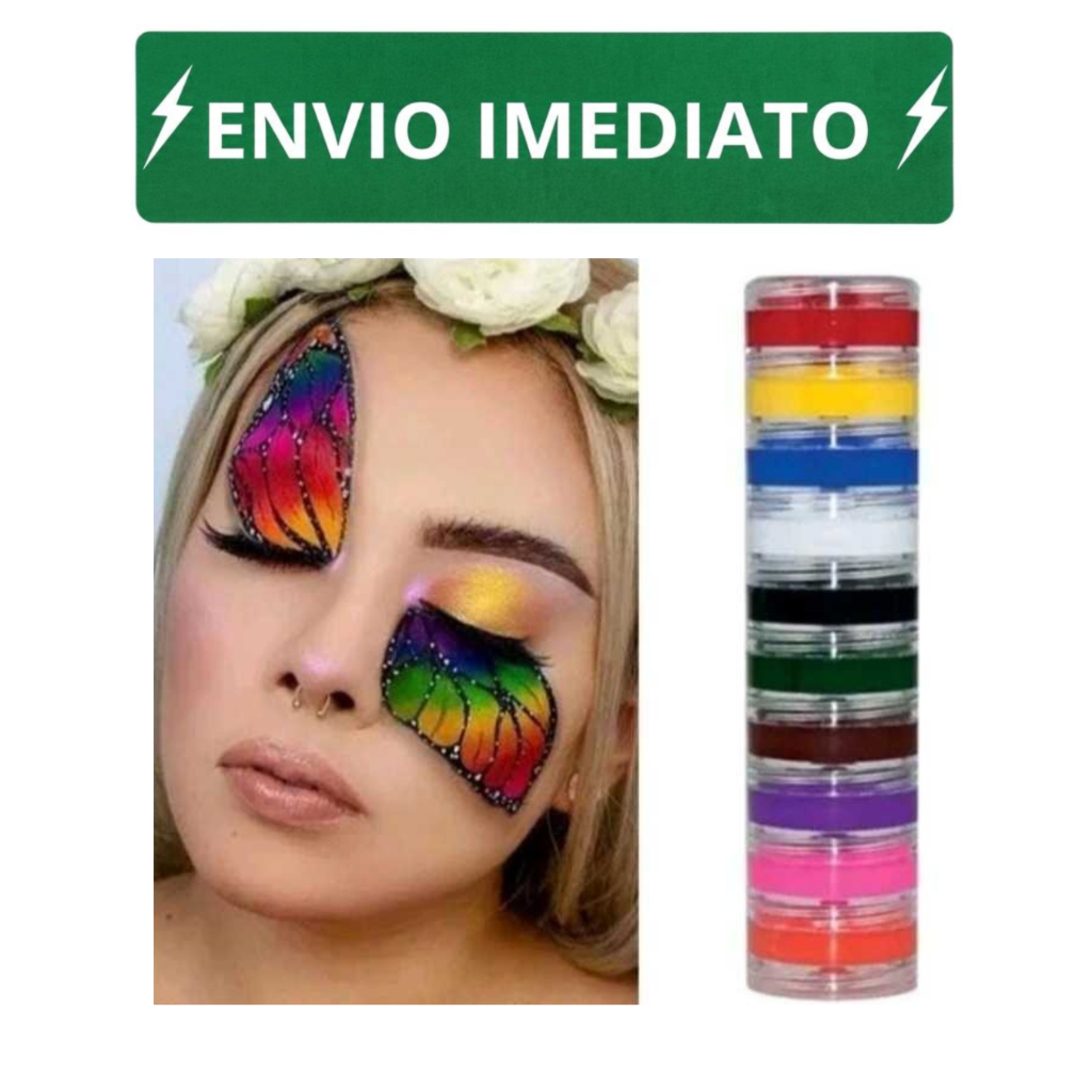 Tinta 10 Cores Colormake Cremosa! Maquiagem Artística - ENVIO IMEDIATO FESTA DIA DAS CRIANÇAS