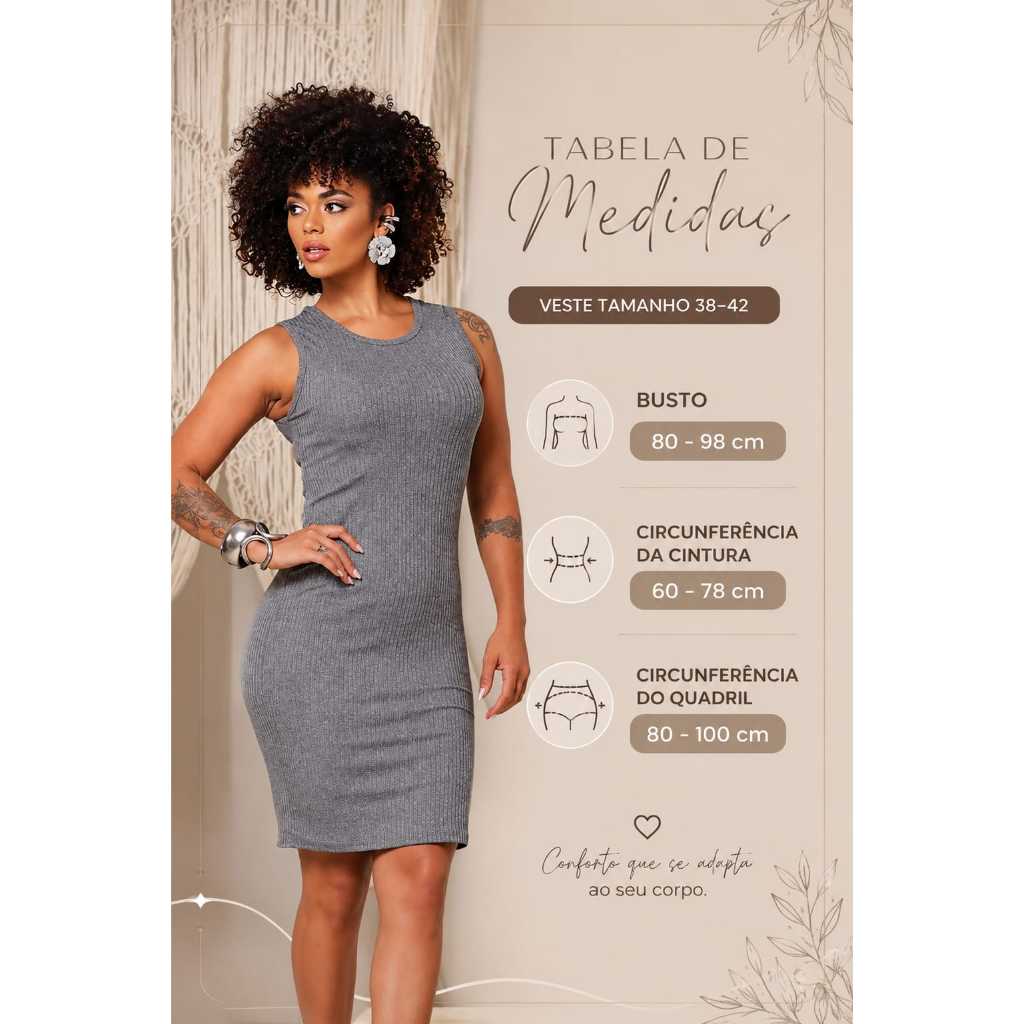 Vestido Canelado Regata Feminino Estiloso E Confortável Moda Feminina Estilo Elegante Casual