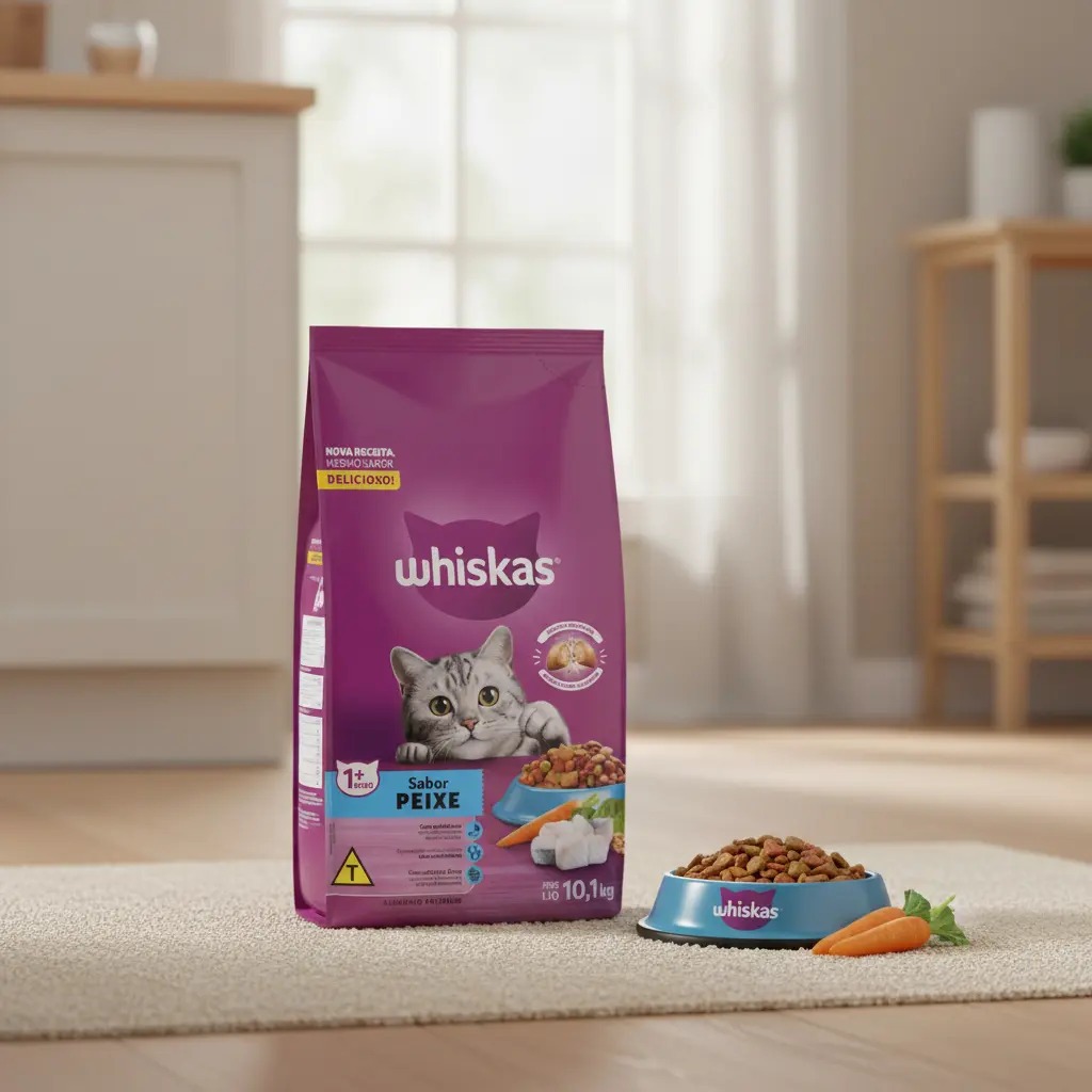 Ração para Gato Whiskas Premium Peixe com Delicrocs 10,1Kg