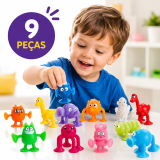 Bonecos de Sucção Infantil Brinquedo Pop Silicone Colorido Divertido para Crianças