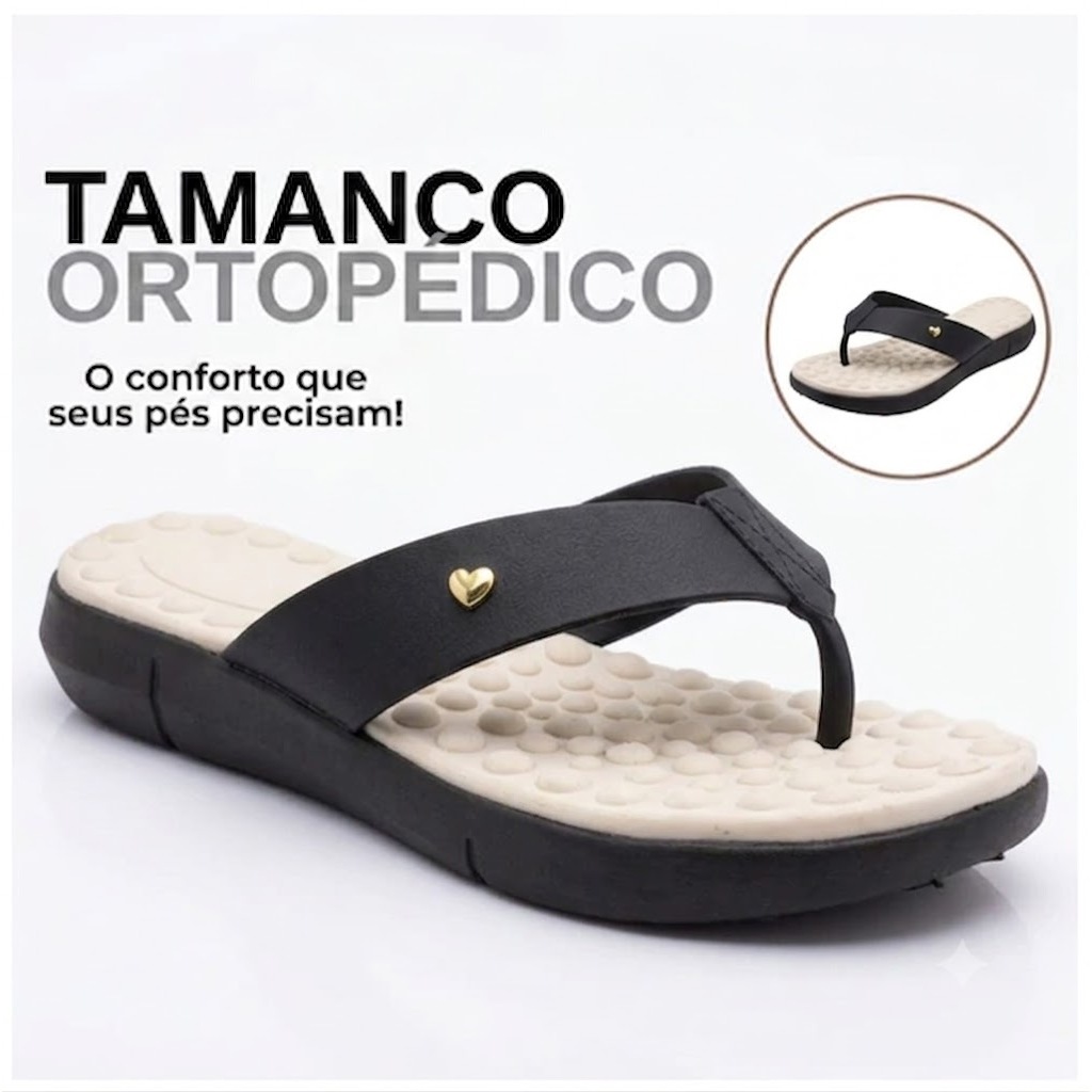 Chinelo Feminino Ortopédico Confortável Palmilha Massageadora Anatômico Promoção