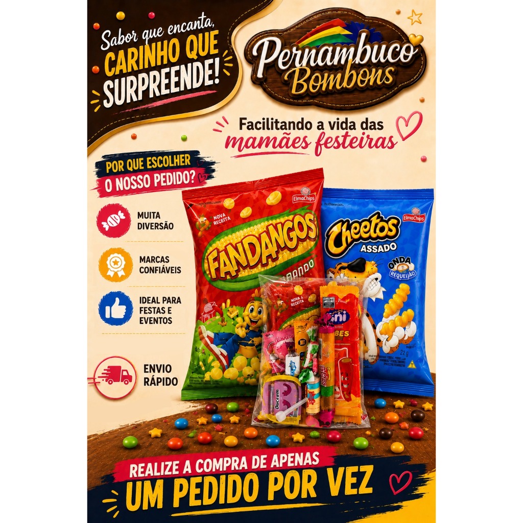 Kit de Guloseimas Doces para Festas de Aniversário Prontos para Uso Kit 05
