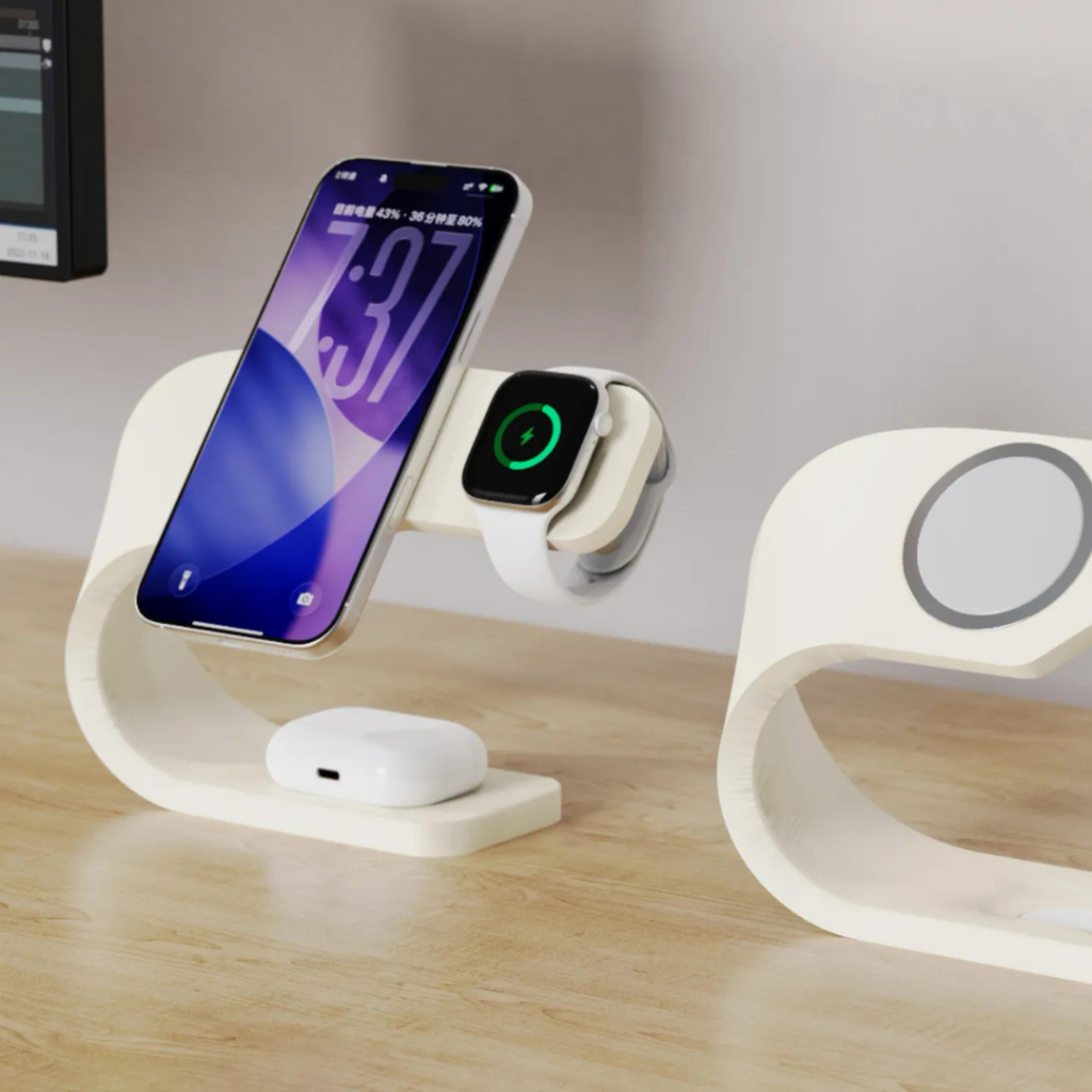 Dock de Carregamento Suporte MagSafe 3 em 1 para iPhone Apple Watch AirPods Base