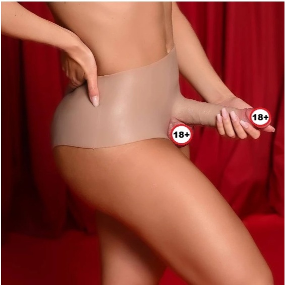 Cinta Peniana Silicone Com Pênis Realista Grande 19x4cm Integrado na Calcinha strap-on que Veste do 36 ao 50