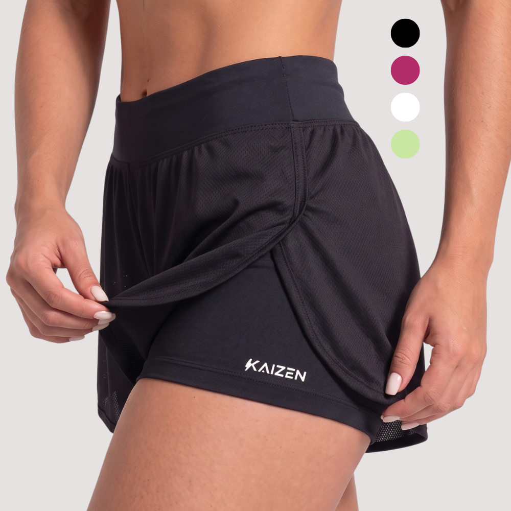 SHORT FEMININO DUPLO 2 EM 1 COMPRESSÃO COM BOLSO INTERNO dry fit bermuda para treinar na academia