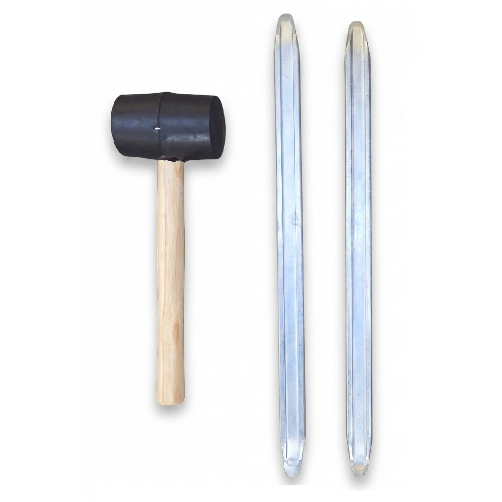 Kit Borracheiro P/ Pneu 2 Espátulas Chata 45cm + Marreta Borracha
