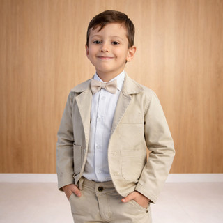 Conjunto Pagem Completo Com Blazer, Calça, Camisa e Gravata Infantil Masculino