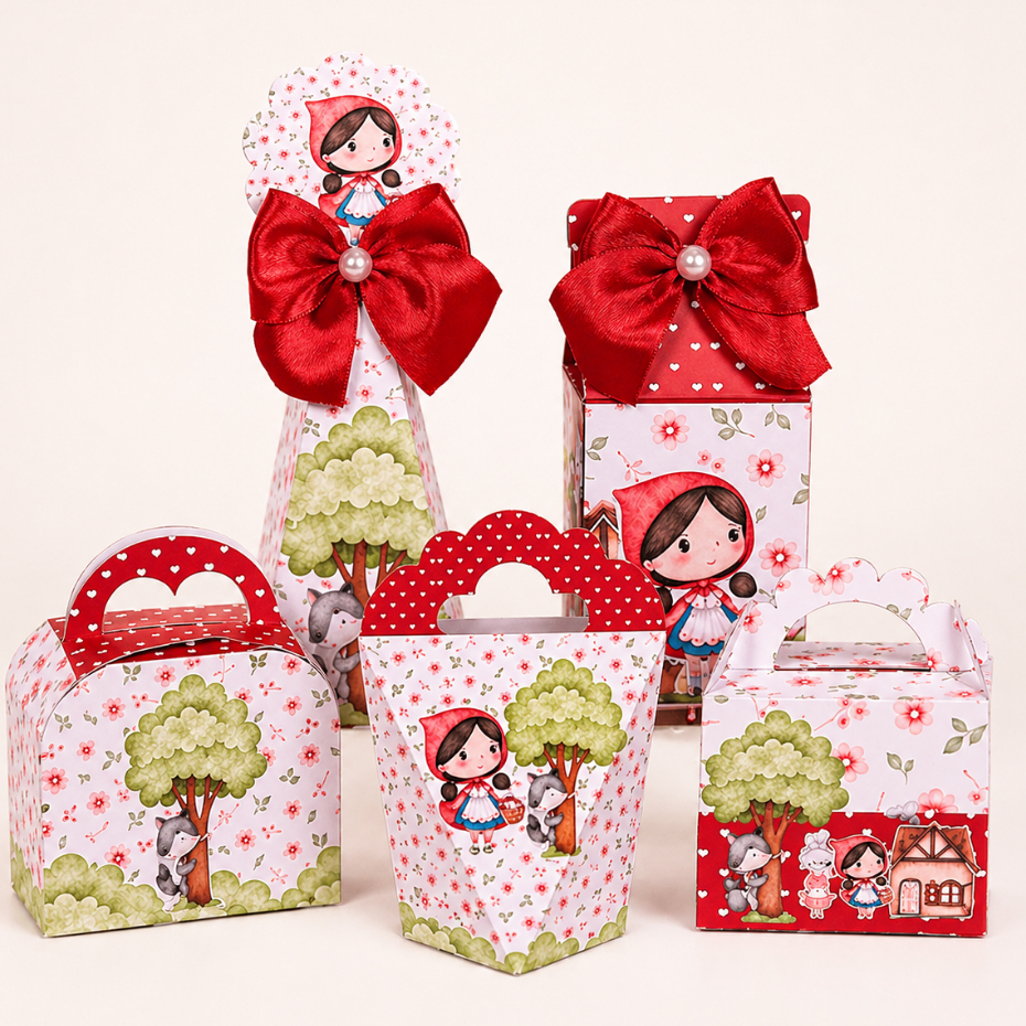 Kit Chapeuzinho Vermelho Festa Infantil Lembrancinhas Personalizadas Decoração Aniversário Menina Kit Festa Infantil