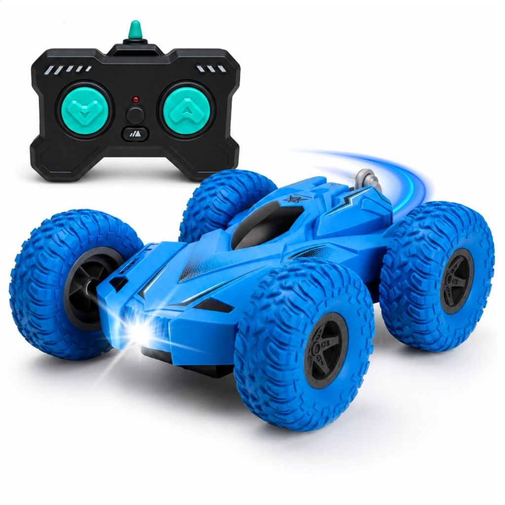Carrinho De Controle Remoto Giratório 360° Recarregável Brinquedo Maluco Acrobático Com LED