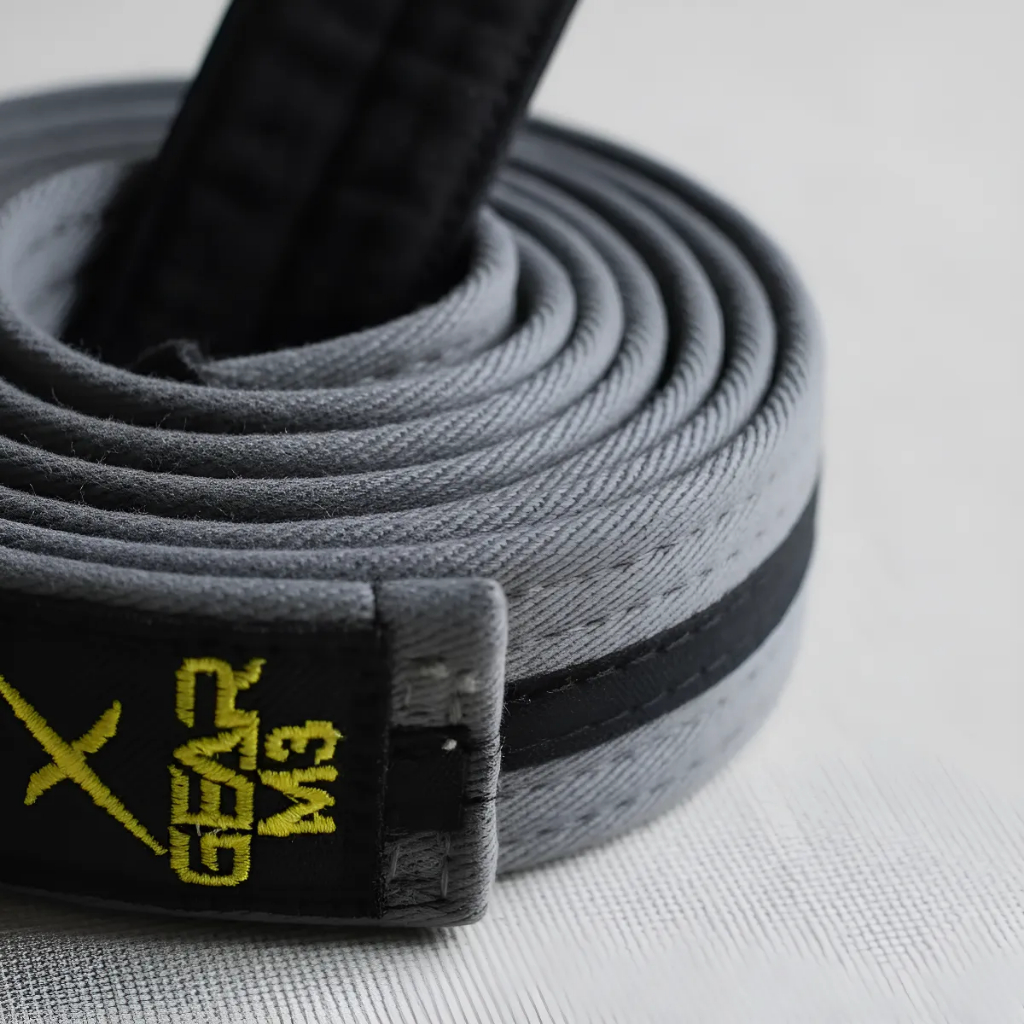 Faixa Cinza com Preto Jiu Jitsu (com ponta preta) - XGear