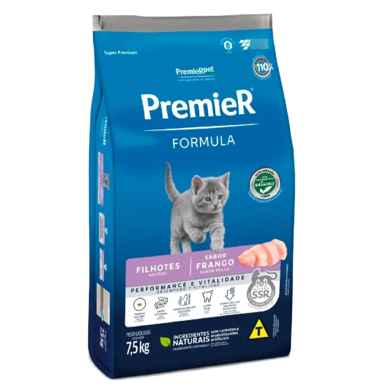 Ração Gatos Filhotes PremieR Pet Frango Super Premium 7,5kg