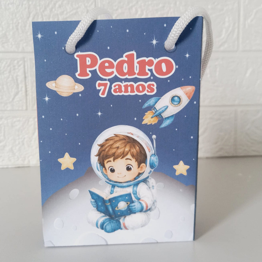 Sacolinha Astronauta  Personalizada| Festa Infantil|Lembrancinhas|Aniversário|mesversário|supresa