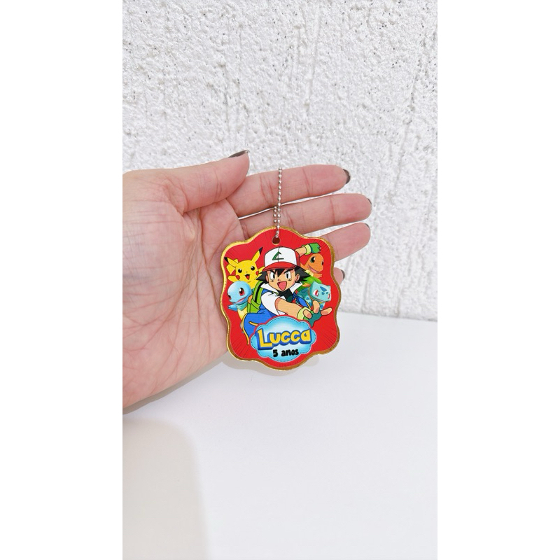 Tag Apliques Personalizados 3D para Lembrancinha | Pokémon | Etiqueta Festa Infantil | Qualquer Tema
