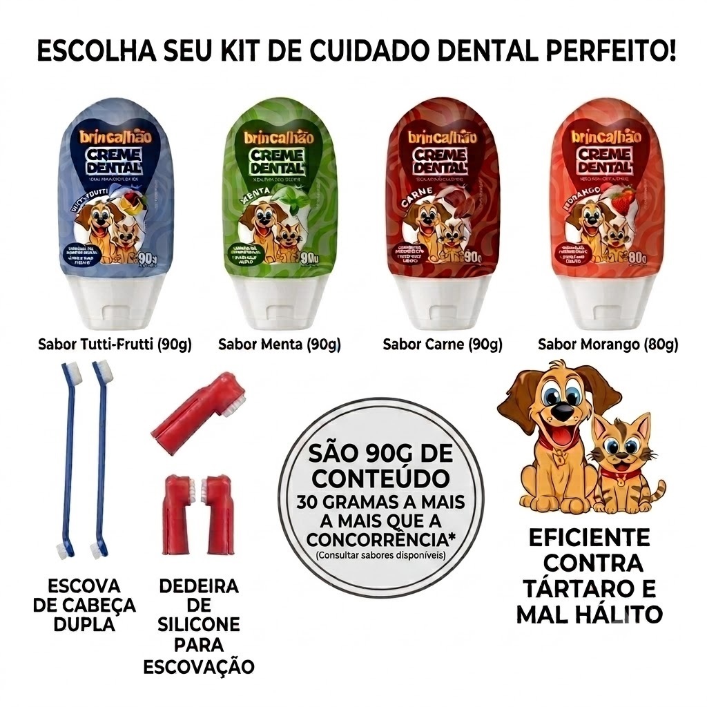 Kit Higiene Dental para Cães e Gatos